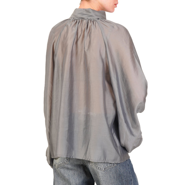 Tensione in-Blusa mussola manica palloncino - grigio