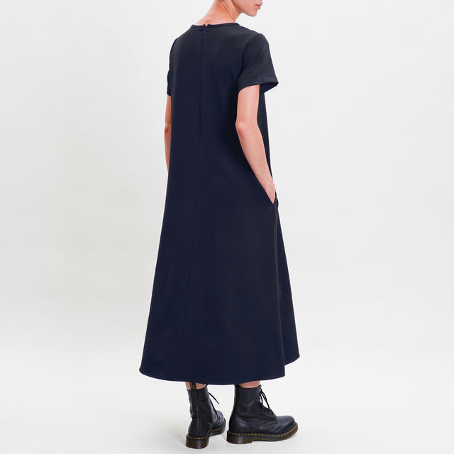 Dixie-Milan stitch dress with pockets - blue