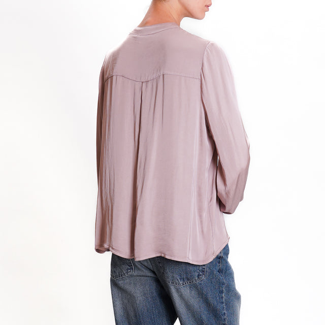 Dixie-Camicia chester in satin - mauve