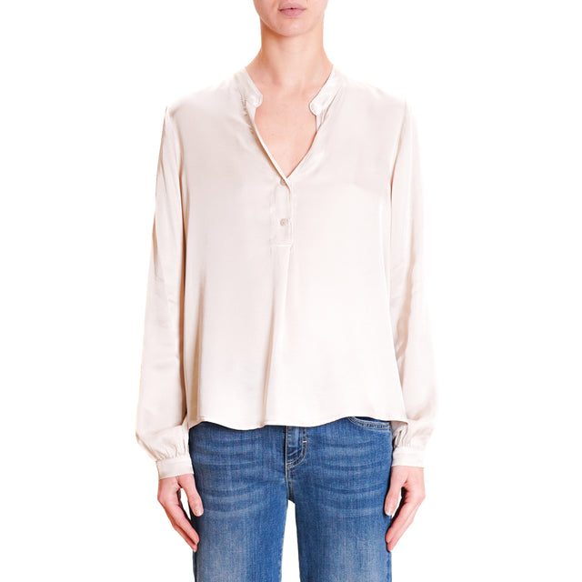 Dixie-Chester satin shirt - sand