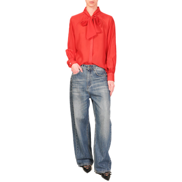 Dixie-Camicia con fiocco - rosso