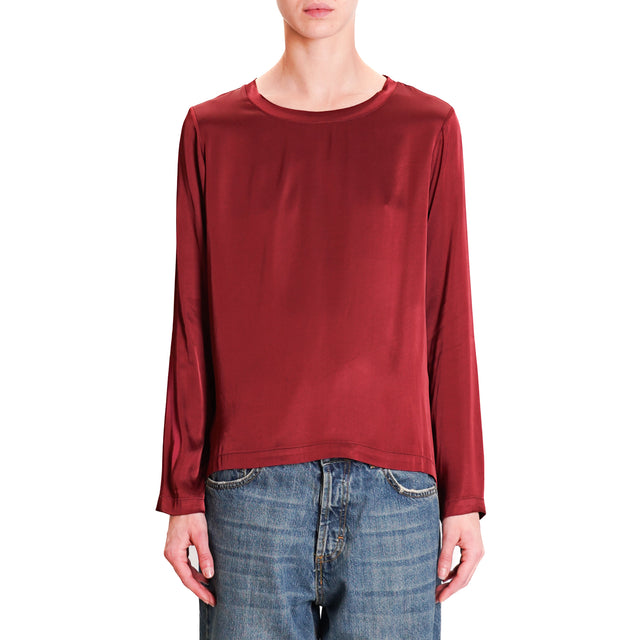 Dixie-Satin Blouse - red