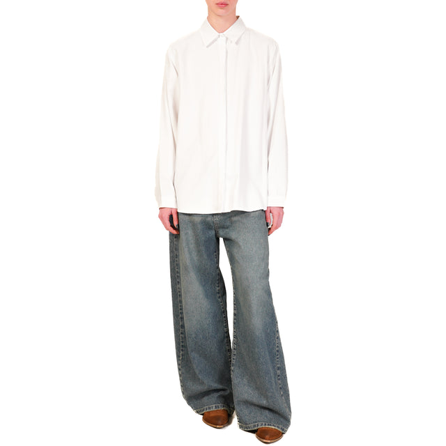 Dixie-Camicia oversize oxford - bianco