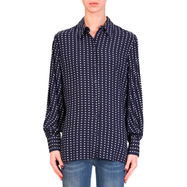 Dixie-Camicia fantasia pois - blu