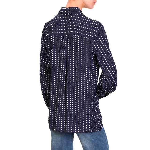 Dixie-Camicia fantasia pois - blu