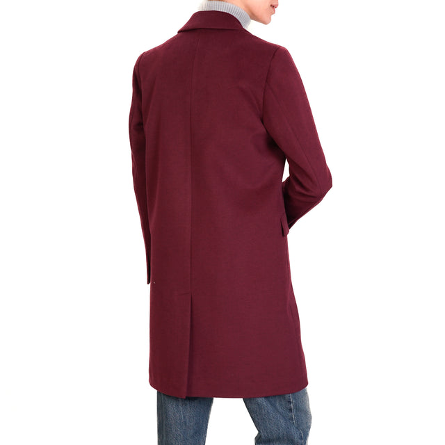 Dixie-Cappotto 1 bottone spacco dietro - Bordeaux