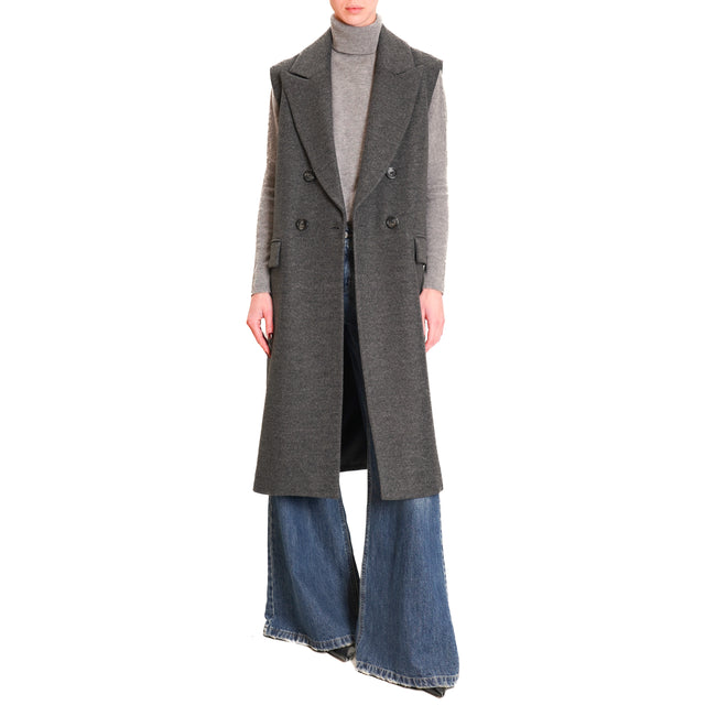 Dixie-Gilet lungo doppiopetto - antracite