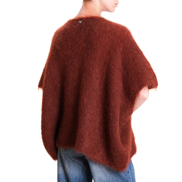 Dixie-Maglia mohair scollo v smanicata - caffe'