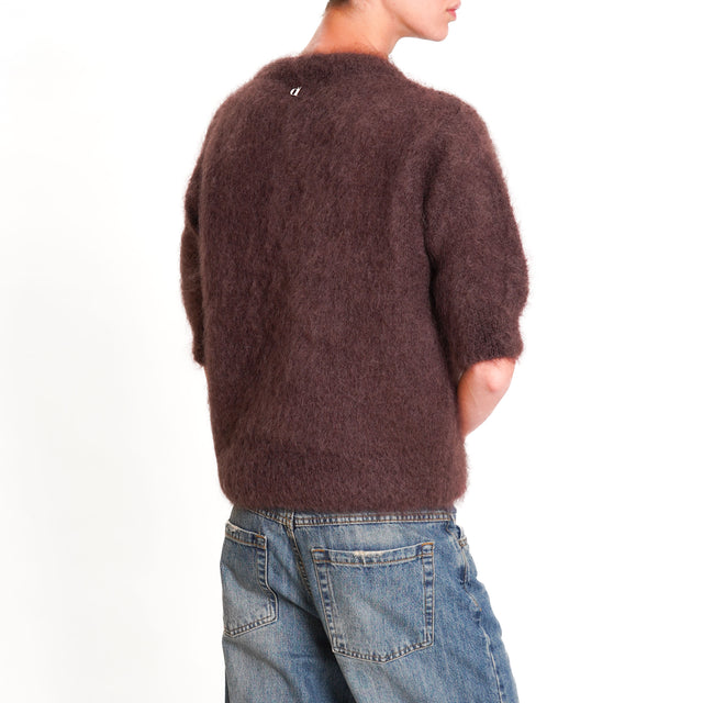 Dixie-Maglia mohair mezza manica - moro