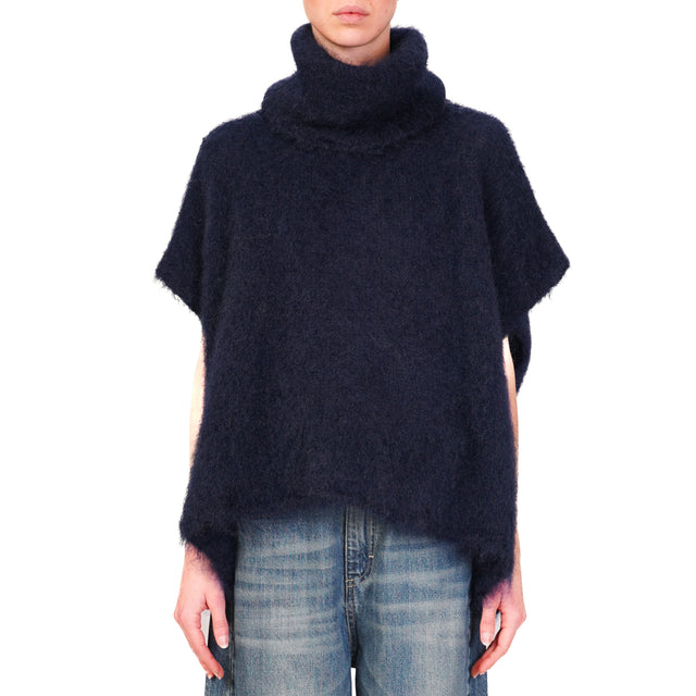 Dixie-Maglia collo alto mohair - blu