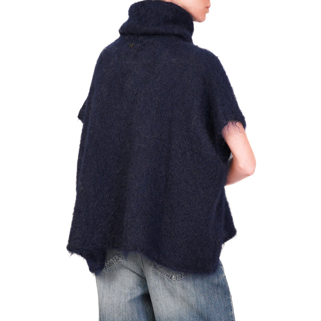 Dixie-Maglia collo alto mohair - blu