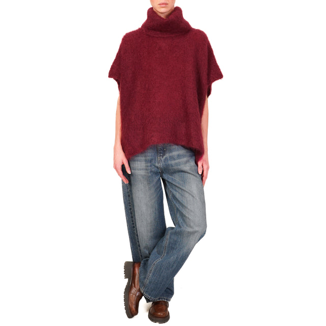 Dixie-Maglia collo alto mohair - Bordeaux