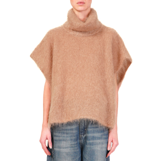 Dixie-Maglia collo alto mohair - camel