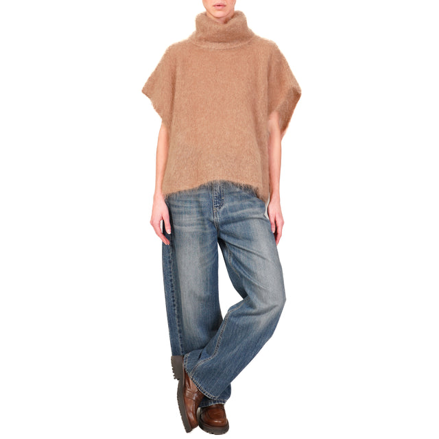 Dixie-Maglia collo alto mohair - camel