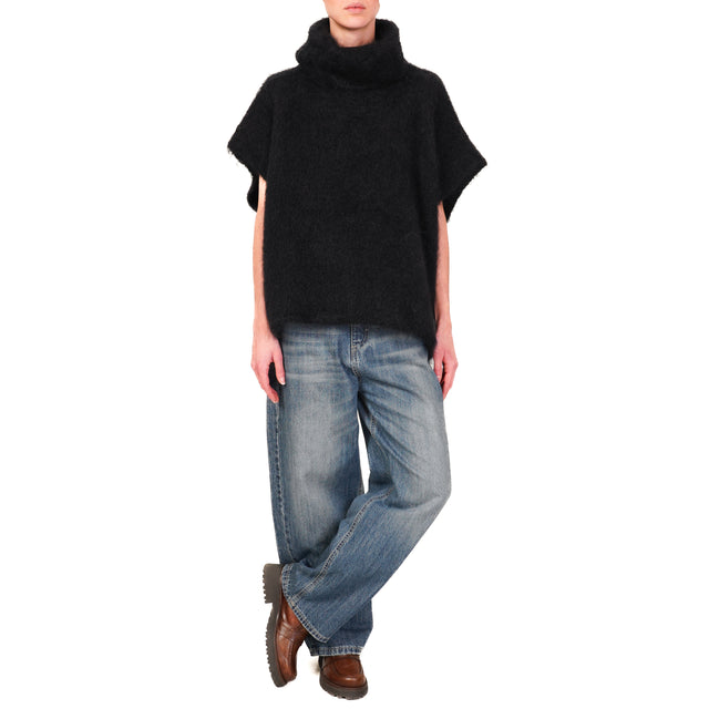 Dixie-Maglia collo alto mohair - nero