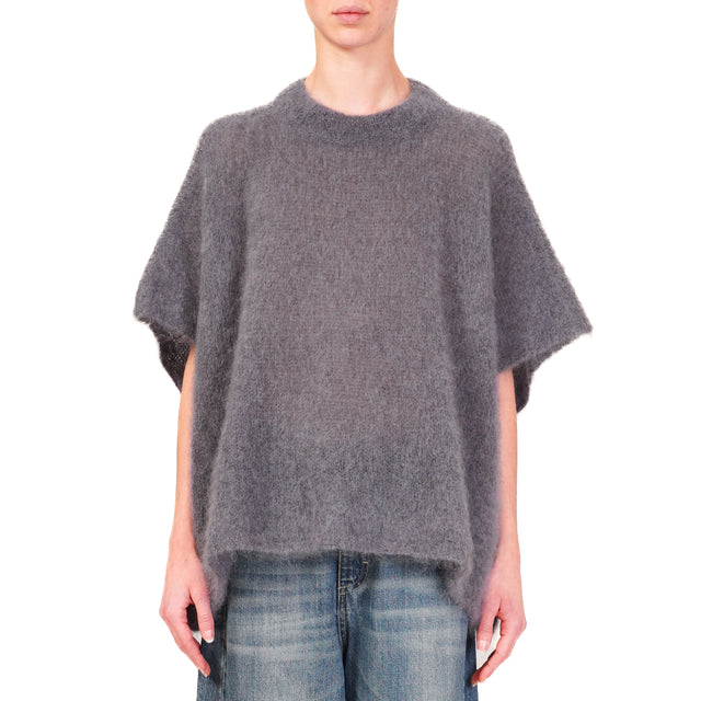 Dixie-Maglia mohair oversize girocollo - antracite