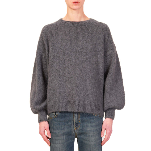 Dixie-Maglia mohair girocollo - antracite