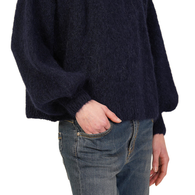 Dixie-Mohair Crewneck Sweater - Midnight Blue