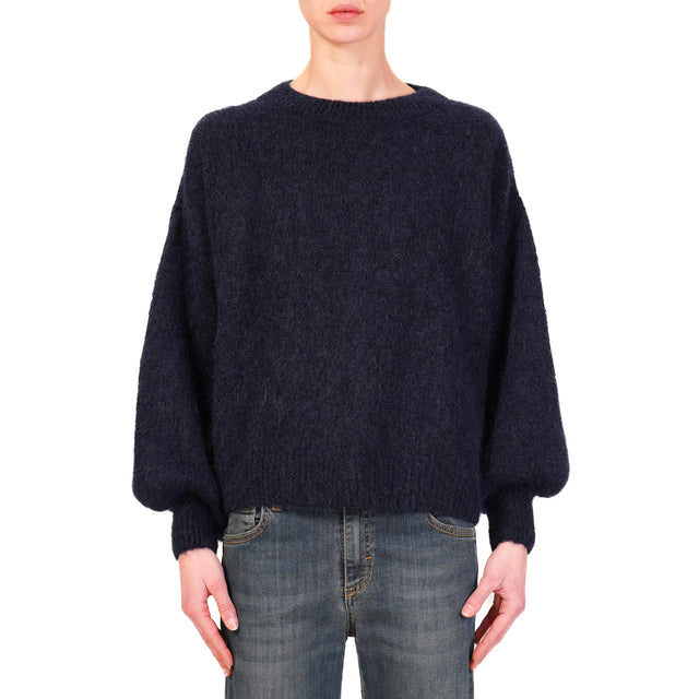 Dixie-Mohair Crewneck Sweater - Midnight Blue