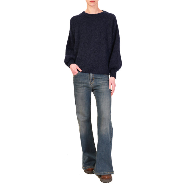 Dixie-Mohair Crewneck Sweater - Midnight Blue