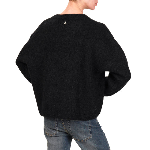 Dixie-Maglia mohair girocollo - nero