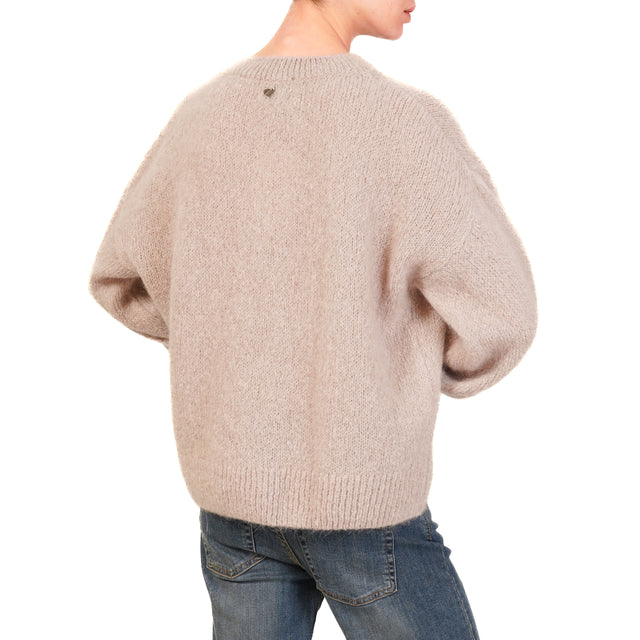 Dixie-Mohair Crewneck Sweater - Taupe