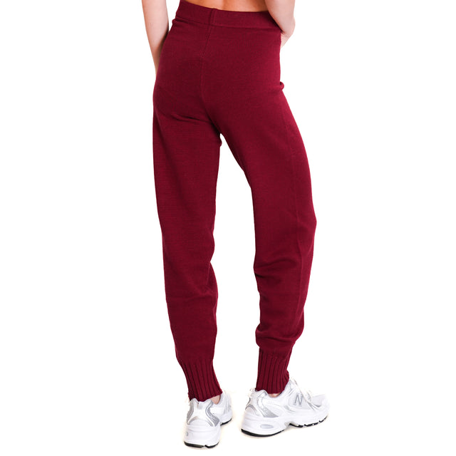 Dixie-Elastic Knit Trousers - Bordeaux