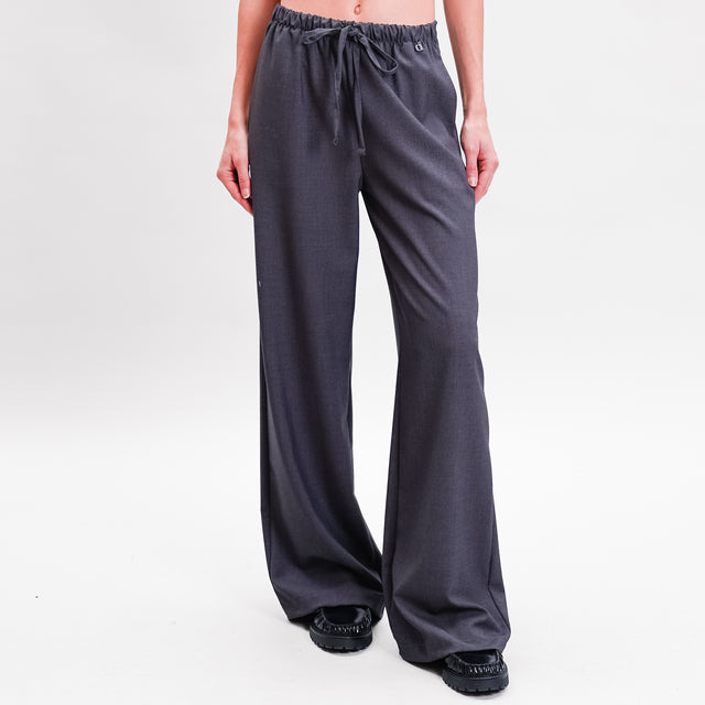 Dixie-Pantalone tessuto elasticizzato con coulisse - antracite