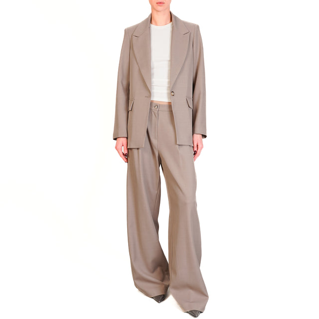 Dixie-Pants with elasticated back pleats - dove grey