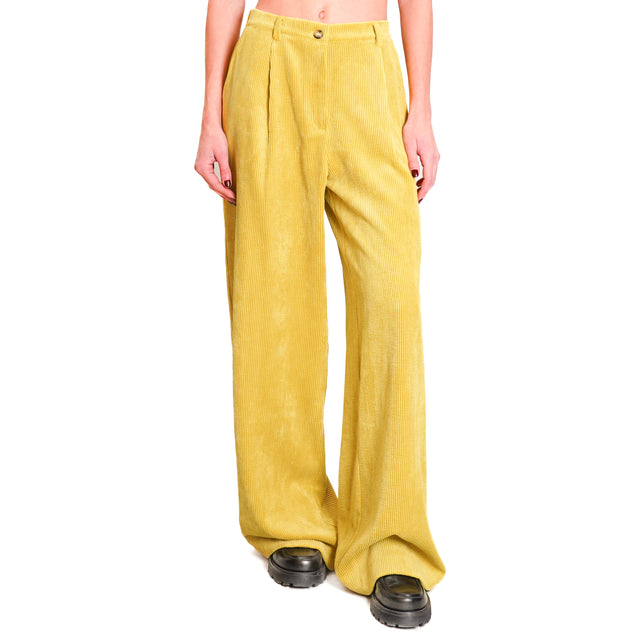 Dixie-Pantalone velluto 500 righe - lime