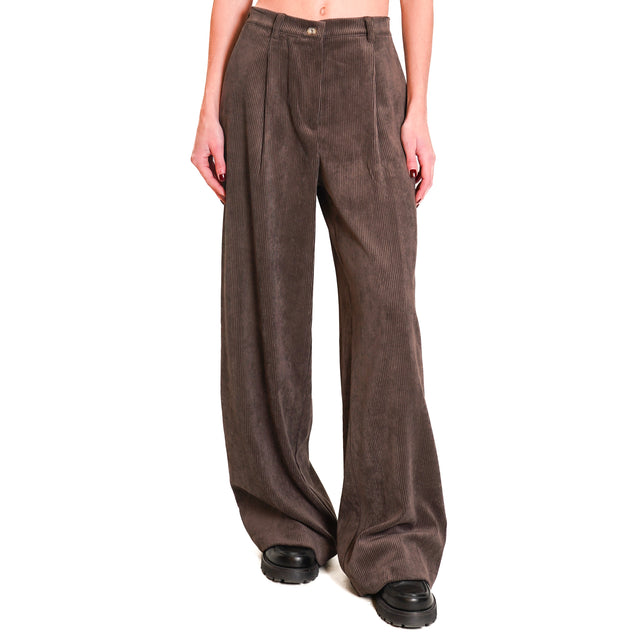 Dixie-Pantalone velluto 500 righe - moro