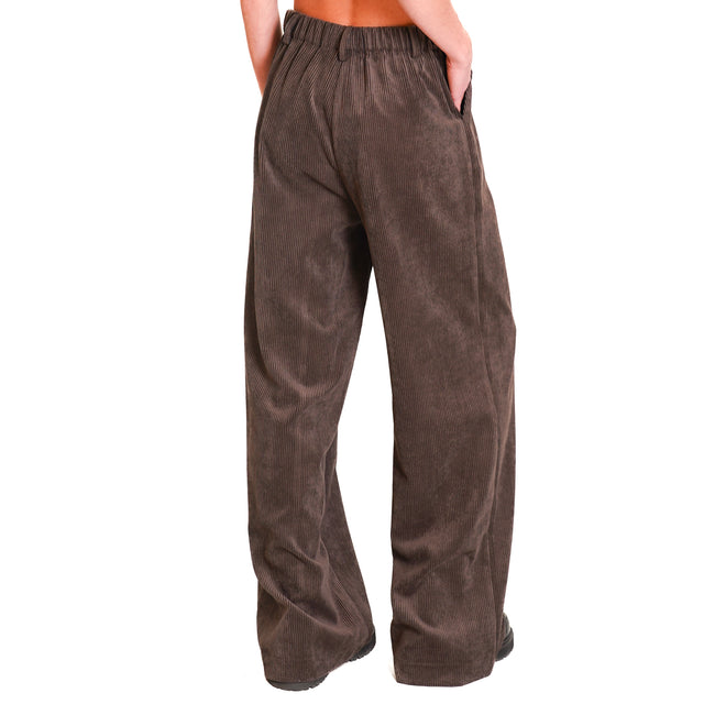 Dixie-500 line velvet trousers - dark brown