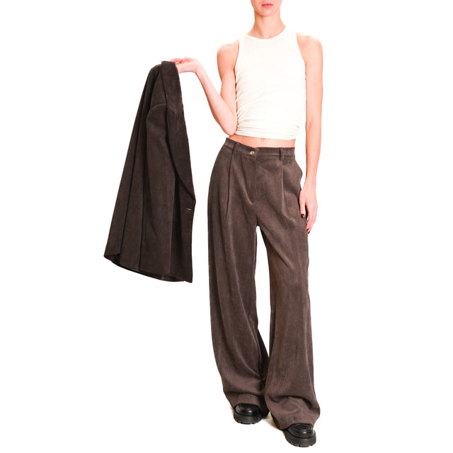 Dixie-Pantalone velluto 500 righe - moro