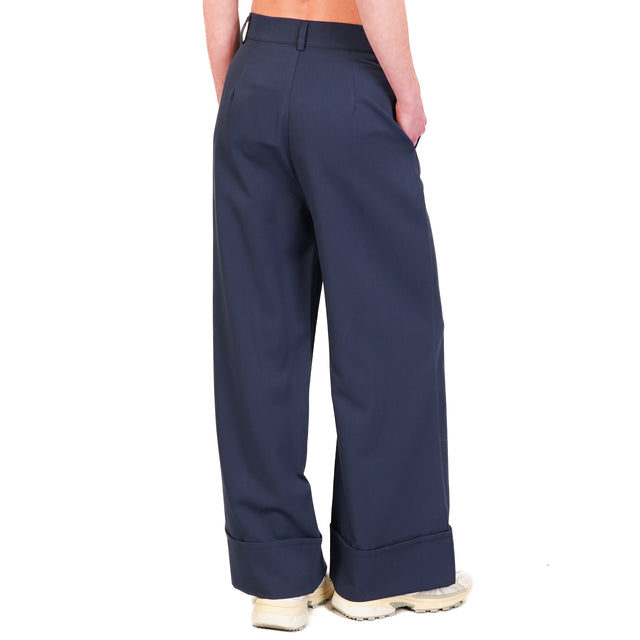 Dixie-Pantalone con risvolto - blu