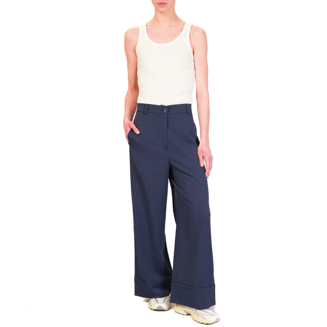 Dixie-Pantalone con risvolto - blu