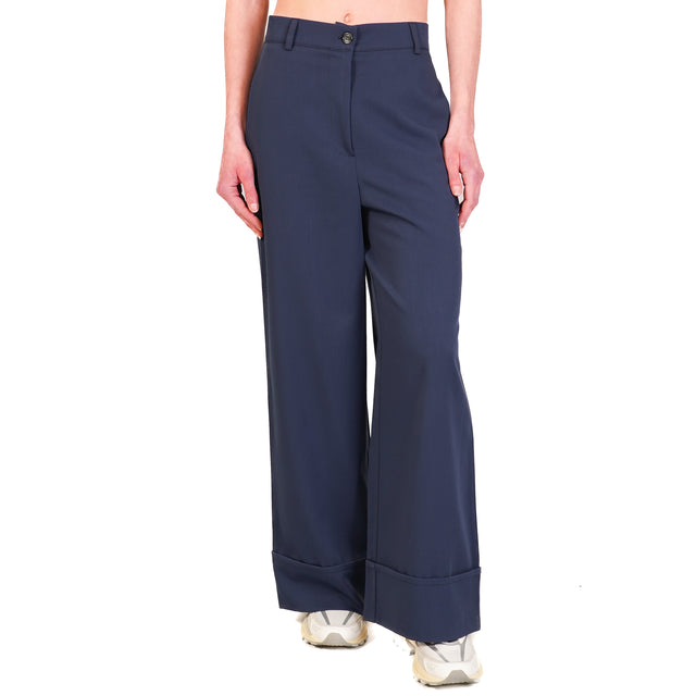 Dixie-Pantalone con risvolto - blu