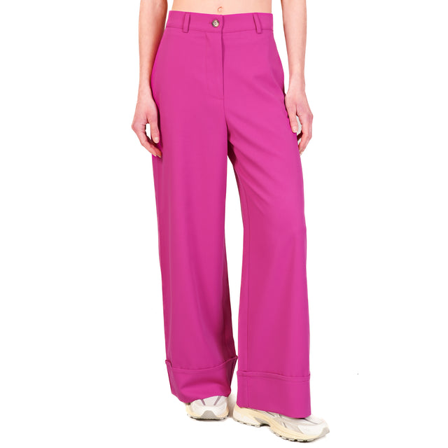 Dixie-Pantalone con risvolto - fucsia