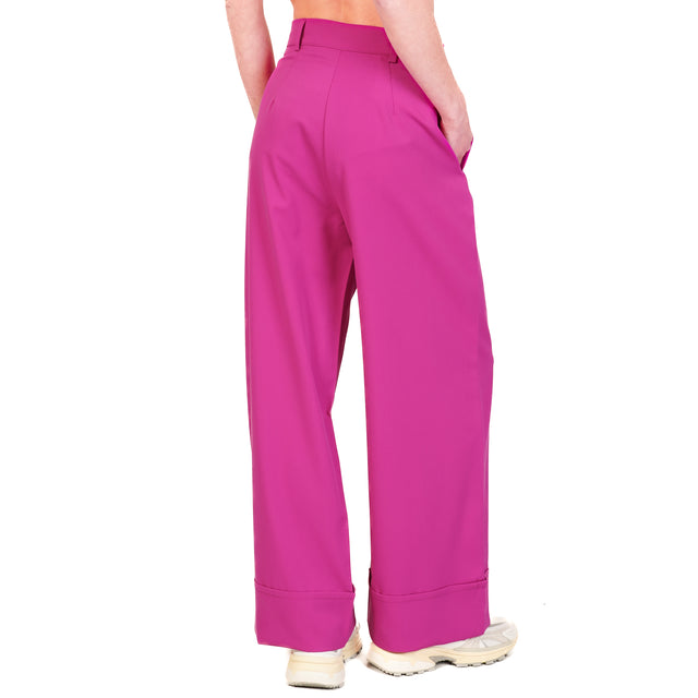 Dixie-Pantalone con risvolto - fucsia