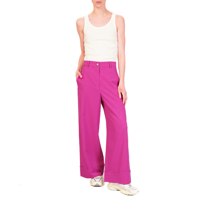 Dixie-Pantalone con risvolto - fucsia