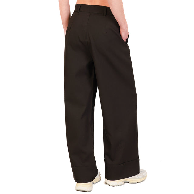 Dixie-Pantalone con risvolto - nero