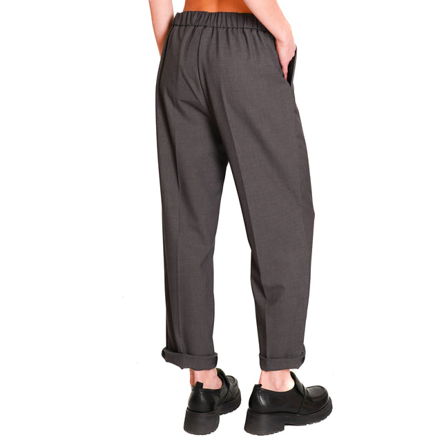 Dixie-Pantalone con elastico dietro - antracite