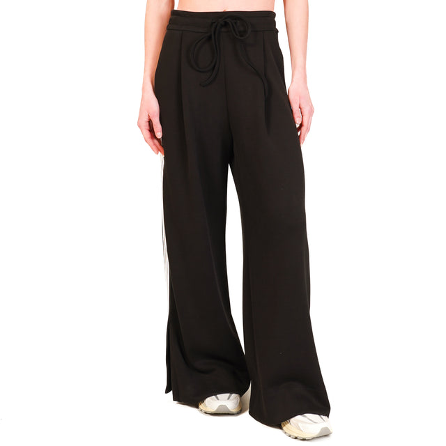 Dixie-Pantalone in felpa tessuto elasticizzato - nero/latte