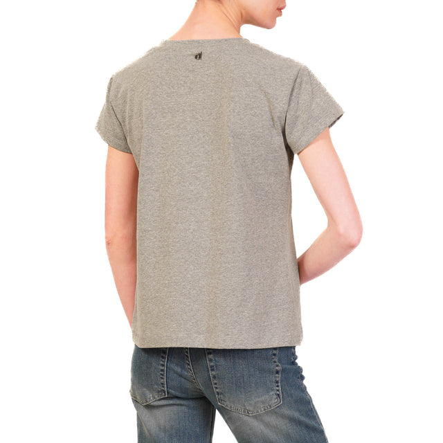 Dixie-T-shirt mezza manica "NYC" - grigio