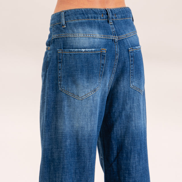 Zeroassoluto-Jeans HAZEL pierna recta desatada lona suave - denim
