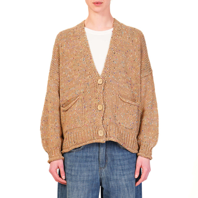 Haveone-Cardigan multicolor - cammello