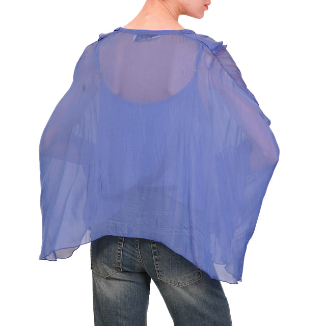 Haveone-Blusa con rouches manica pipistrello - lavanda