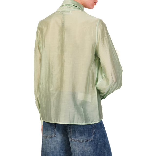 Haveone-Blusa in mussola con fiocco - menta