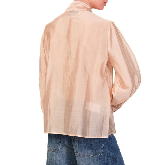 Haveone-Blusa in mussola con fiocco - rosa