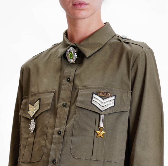 Haveone-Camicia con applicazioni - militare