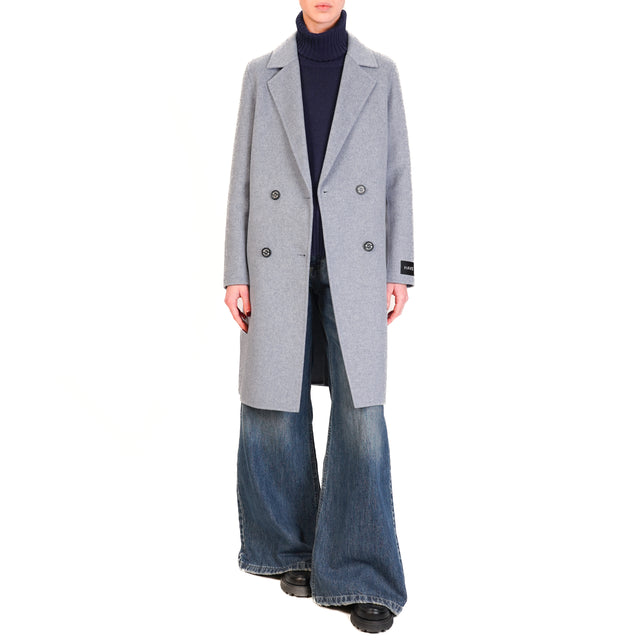 Haveone-Cappotto doppiopetto misto lana - grigio